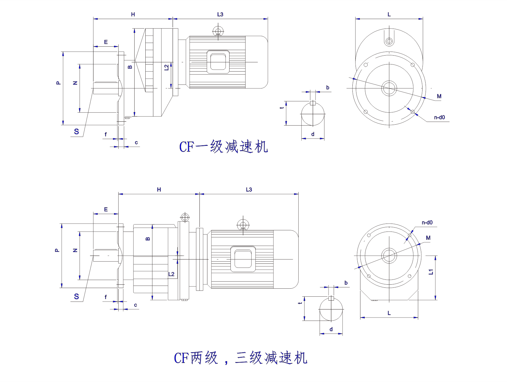   CF 系列同軸齒輪減速機設計圖
