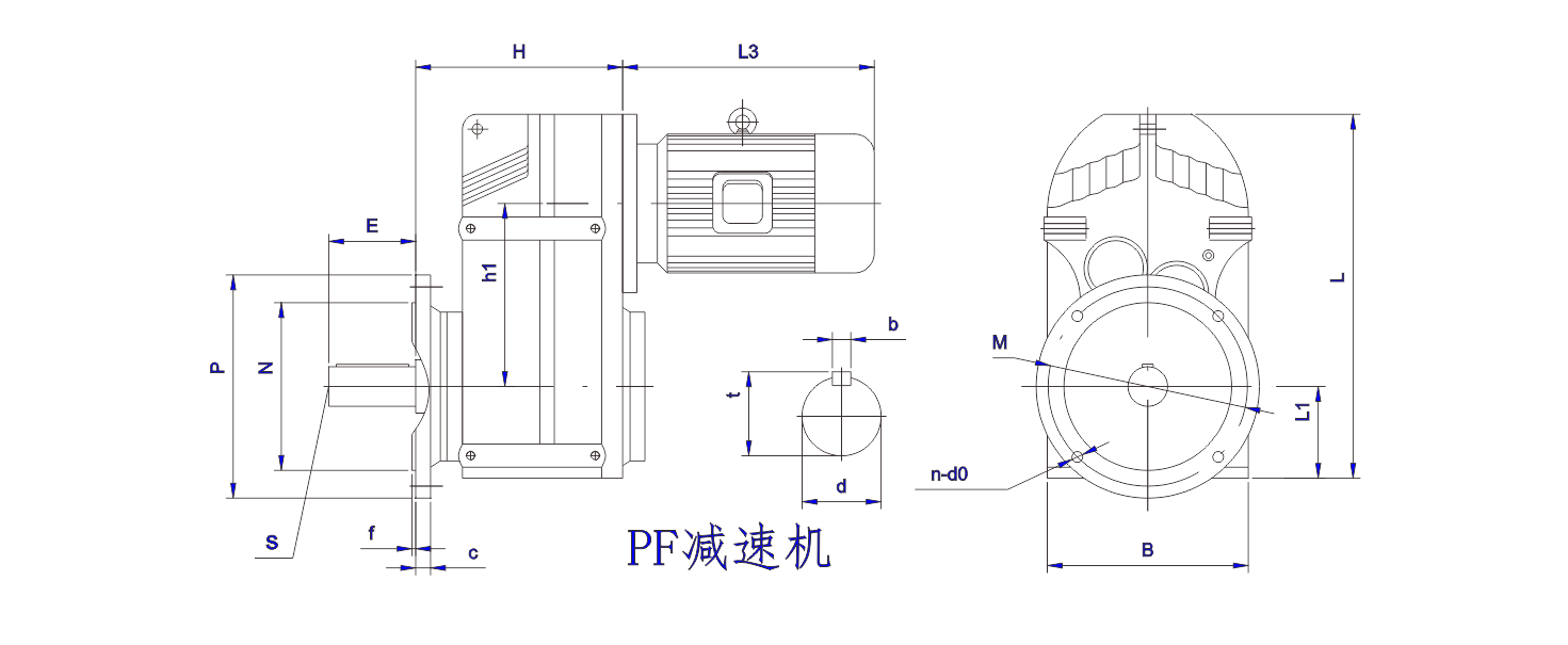   PF系列同軸齒輪減速機設計圖
