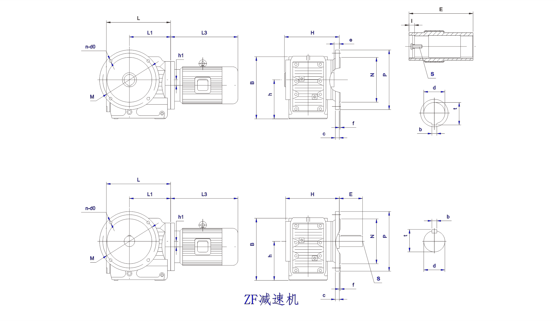   ZF系列正交軸齒輪減速機設計圖