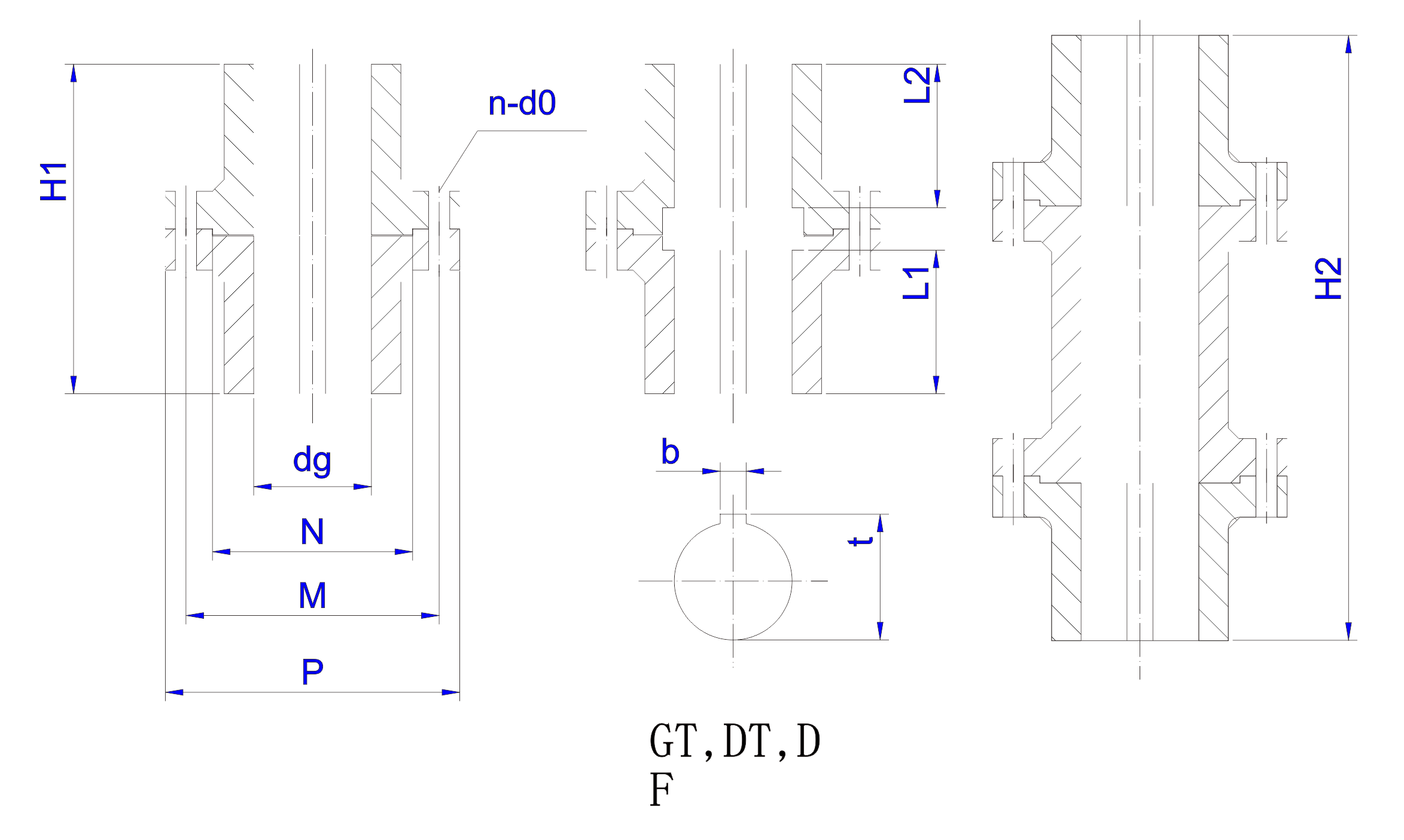   GT.DT.DF型單支點剛性凸緣聯軸器設計圖